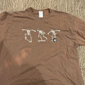 NWT FULL TILT Skeleton Womens Light Brown Oversized Tee size Large